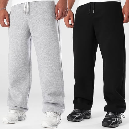 LBO - Set Of 2 Baggy Jogging Pants 2103 2102 Black Heather Grey